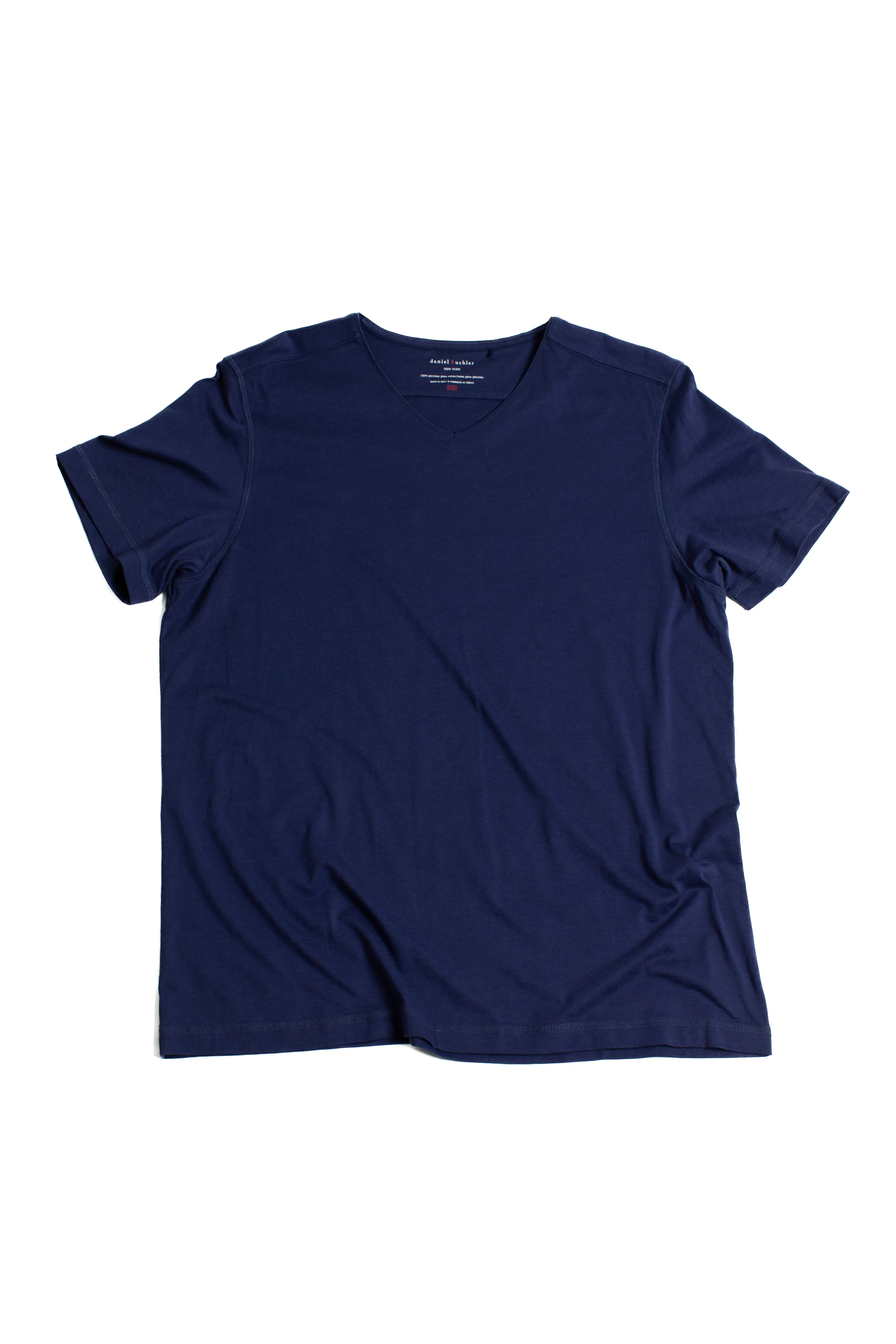 100% Peruvian Pima Cotton Replenishment V-Neck T-shirt - Navy