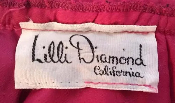 1970s Lilli Diamond Maroon Sequined Evening Gown