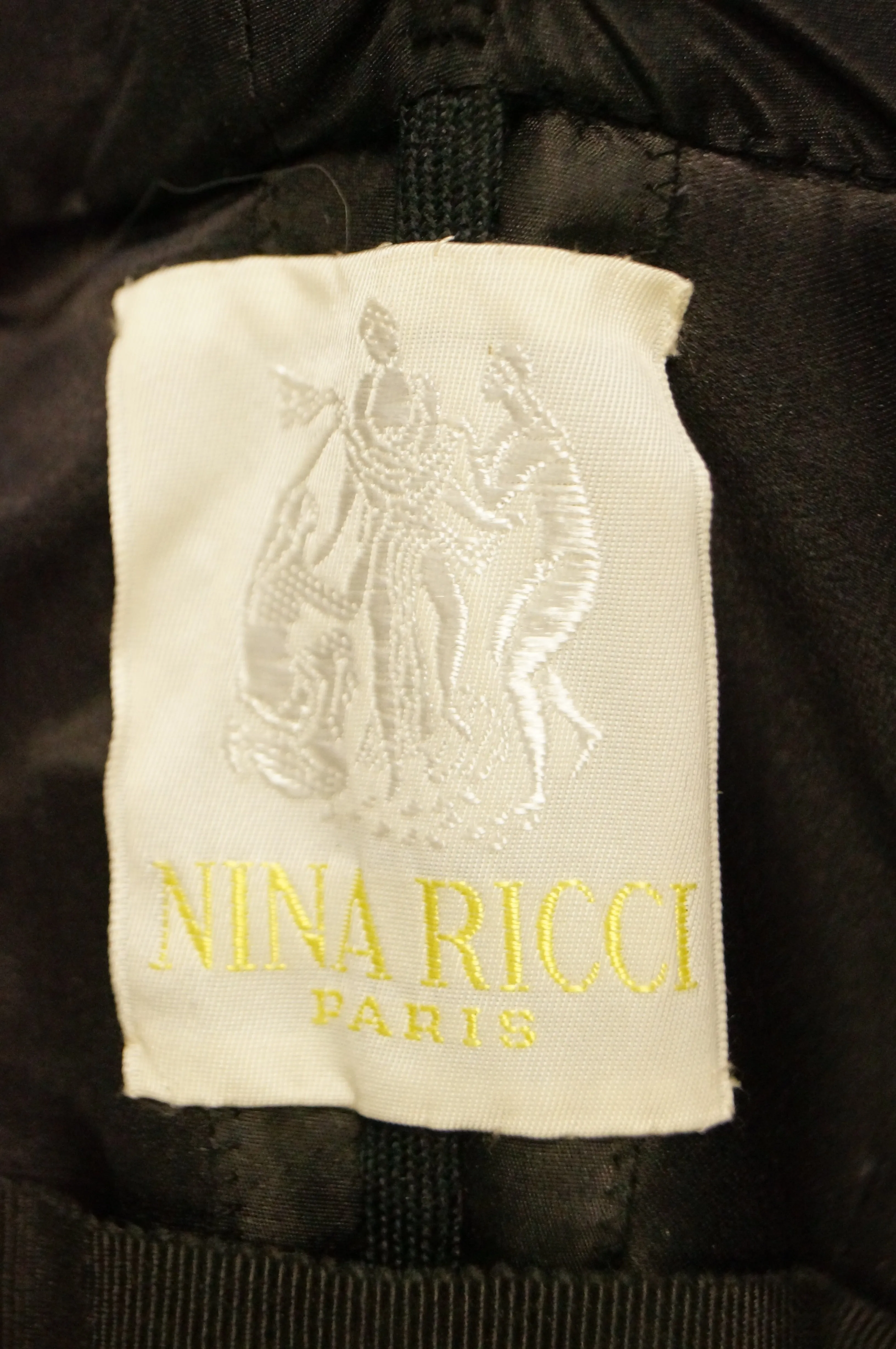 1980s Nina Ricci Couture Strapless Black Evening Dress
