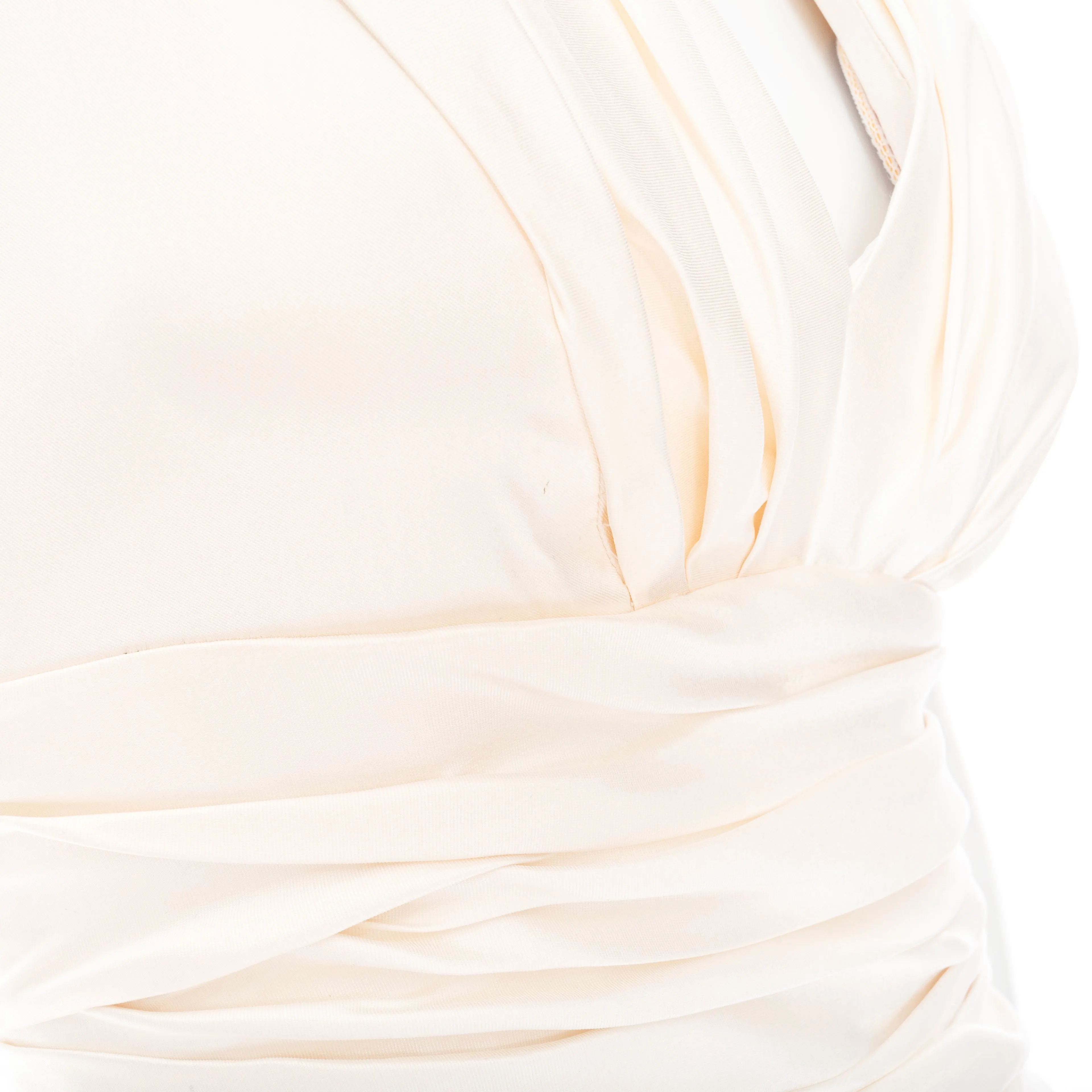 2014 White Silk Ruched Mermaid Bridal Gown