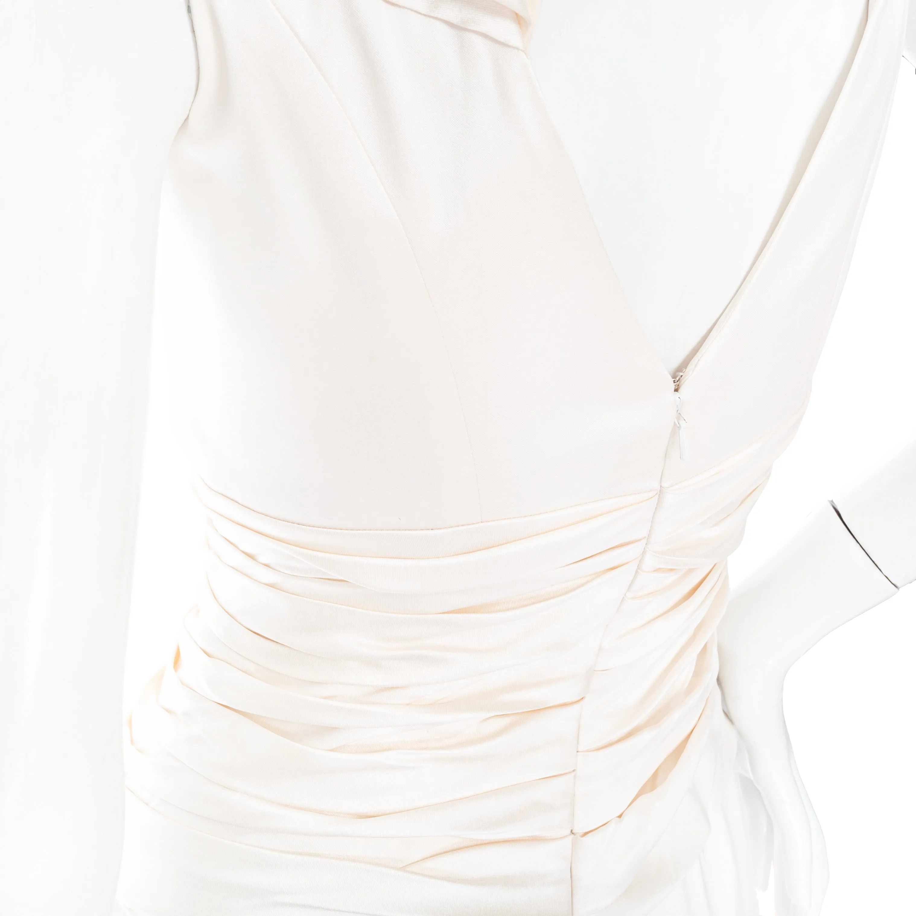 2014 White Silk Ruched Mermaid Bridal Gown