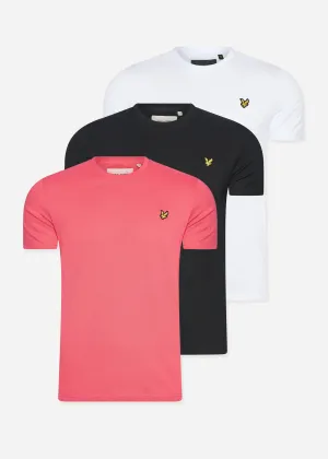 3 pack t-shirt - Electric Pink - Jet Black - White
