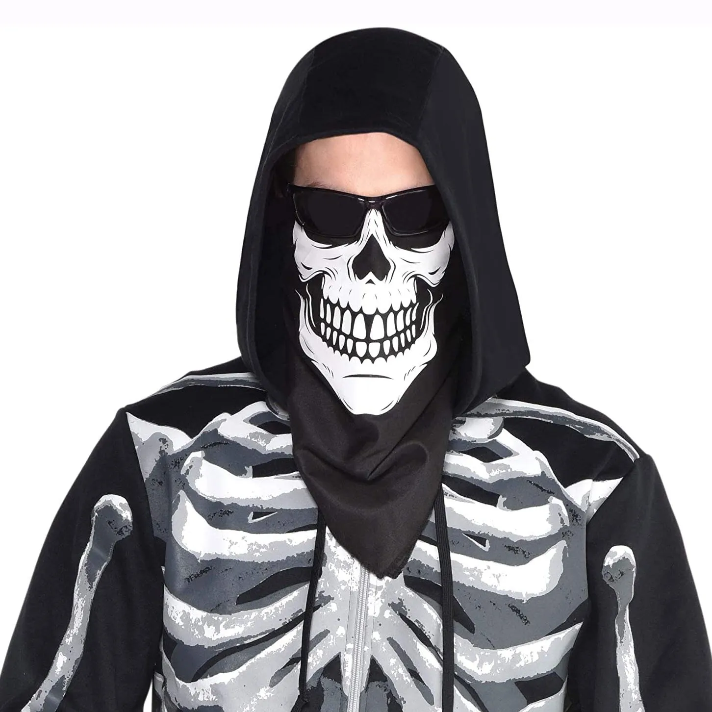 Adult Black and White Halloween Bandana Mask