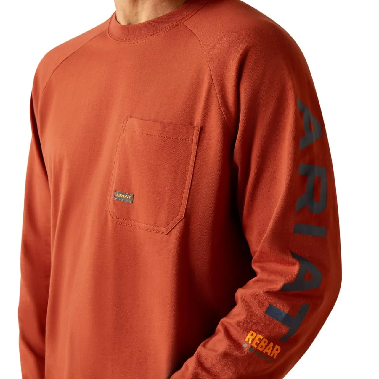 Ariat Men's Rebar Cotton Strong Graphic, Burnt Henna