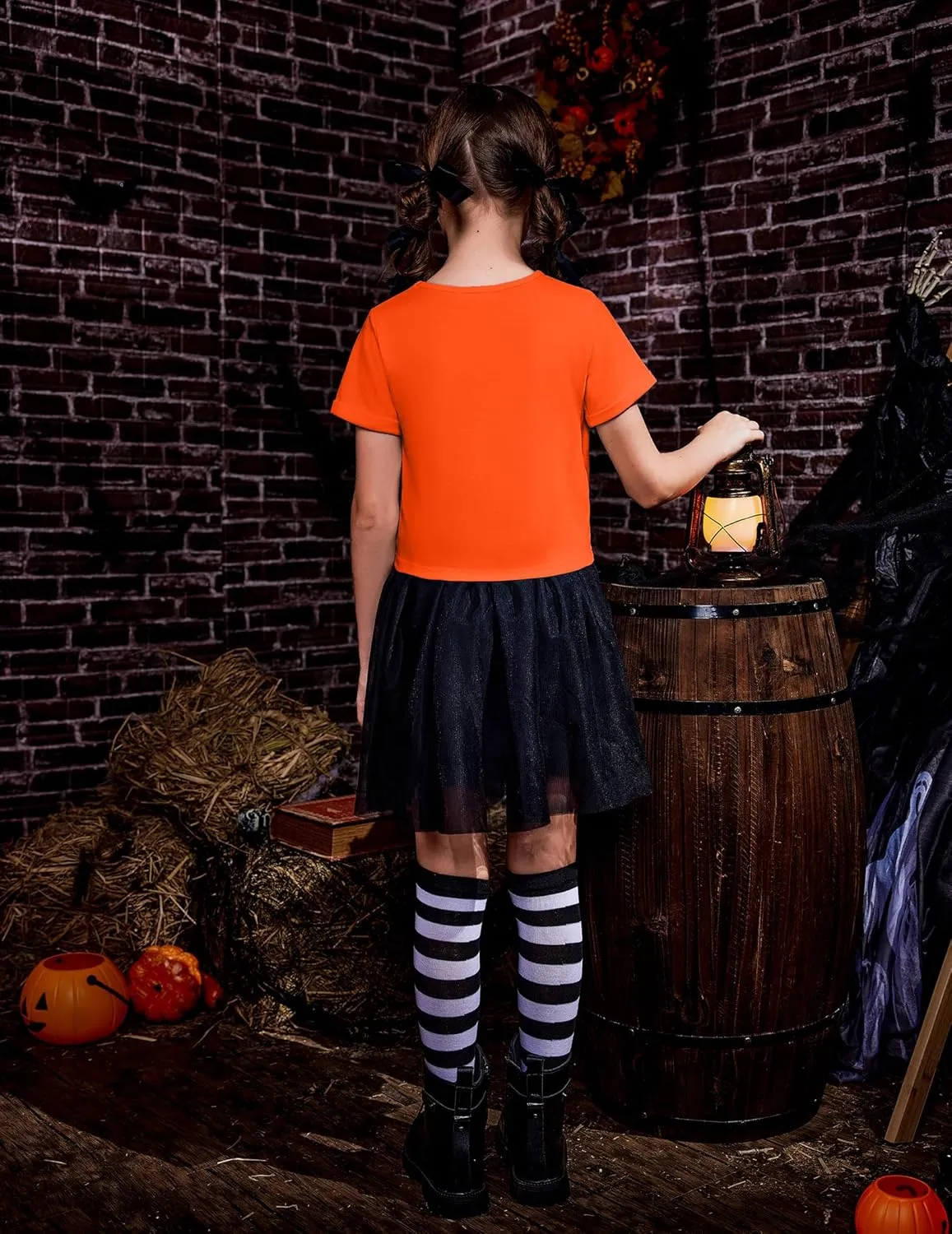 Arshiner Girls Halloween Shirt Crop Top Short Sleeve Graphic T Shirt Tee