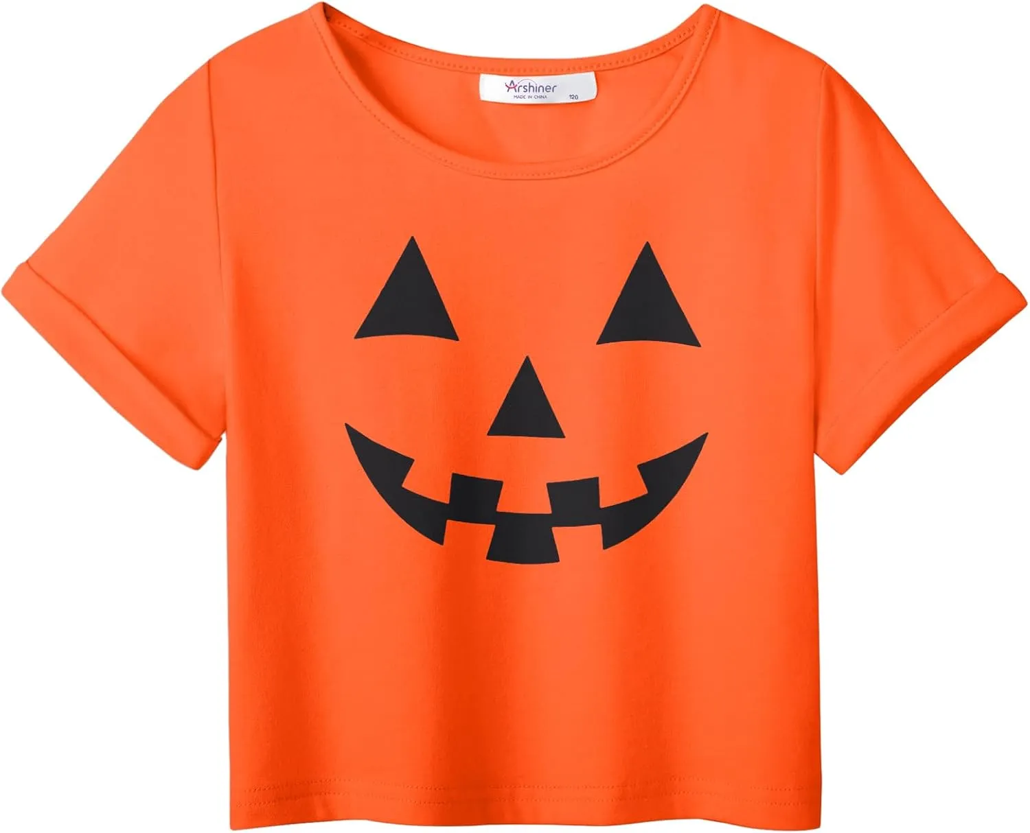 Arshiner Girls Halloween Shirt Crop Top Short Sleeve Graphic T Shirt Tee
