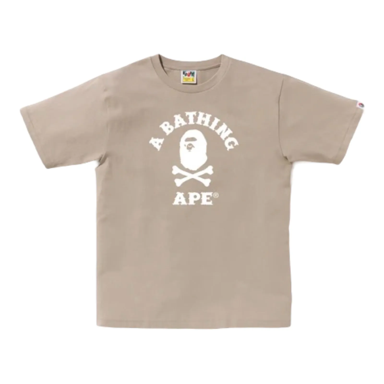 Bathing Ape Crossbone College Beige Tee