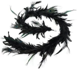 Black Feather Peacock Garland