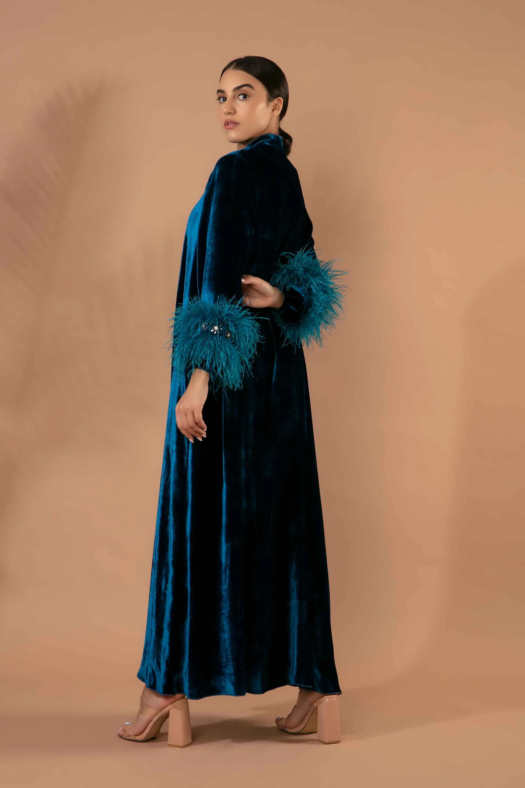 Blossom Abaya in Teal Blue