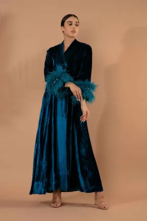 Blossom Abaya in Teal Blue