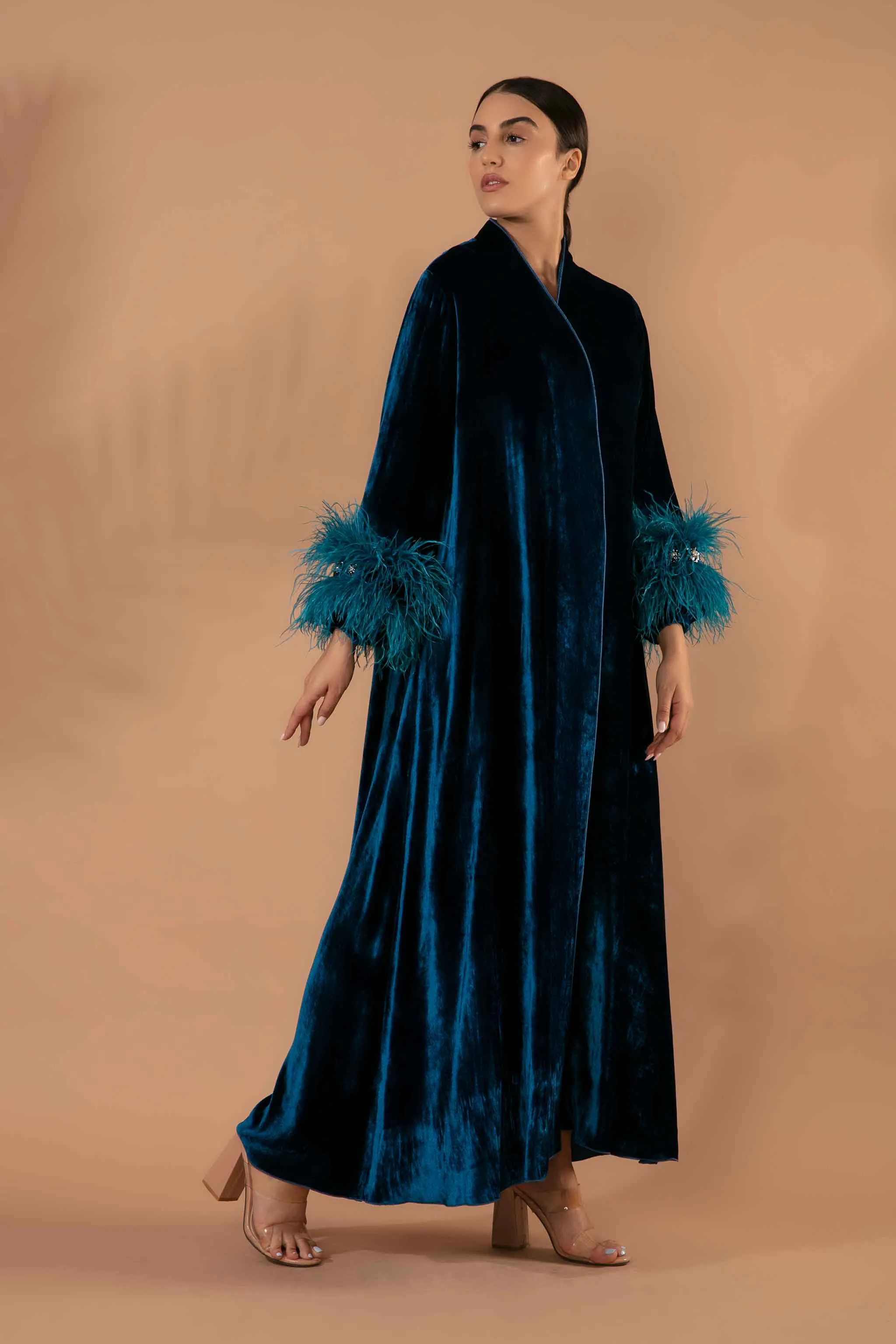 Blossom Abaya in Teal Blue