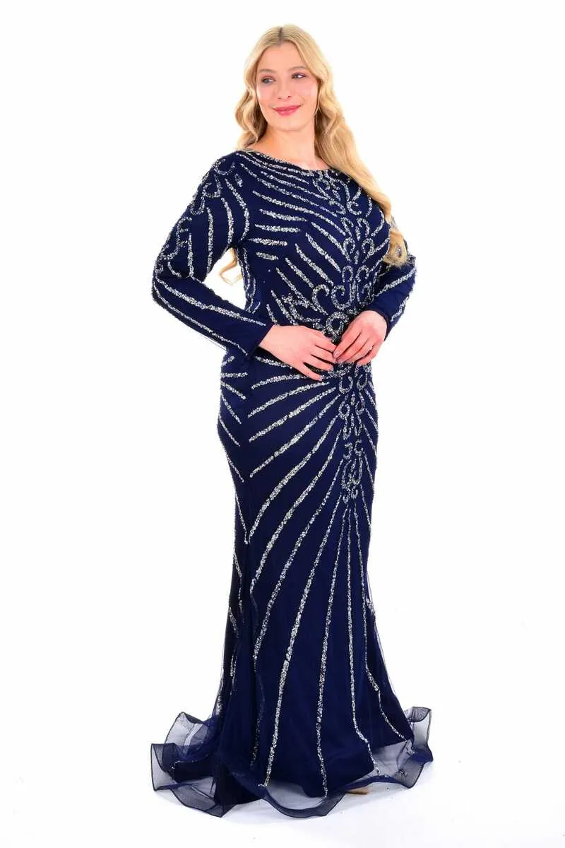 BLY 05963 Gown Navy Blue