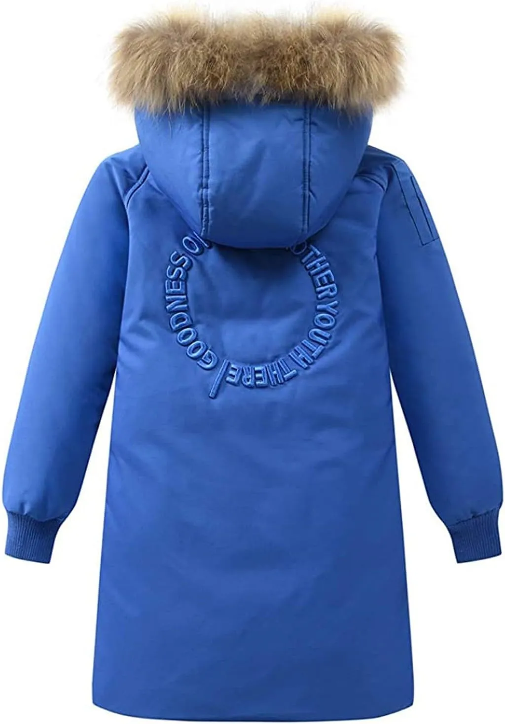 Boys Girls Winter Coat Long Heavyweight Puffer Jacket Insulated Parka with Faux Fur Hooded Padded Down Coat for Kids