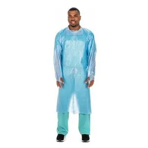 Cardinal Health™ Over-The-Head Blue Poly-Coated Isolation Gown, Universal