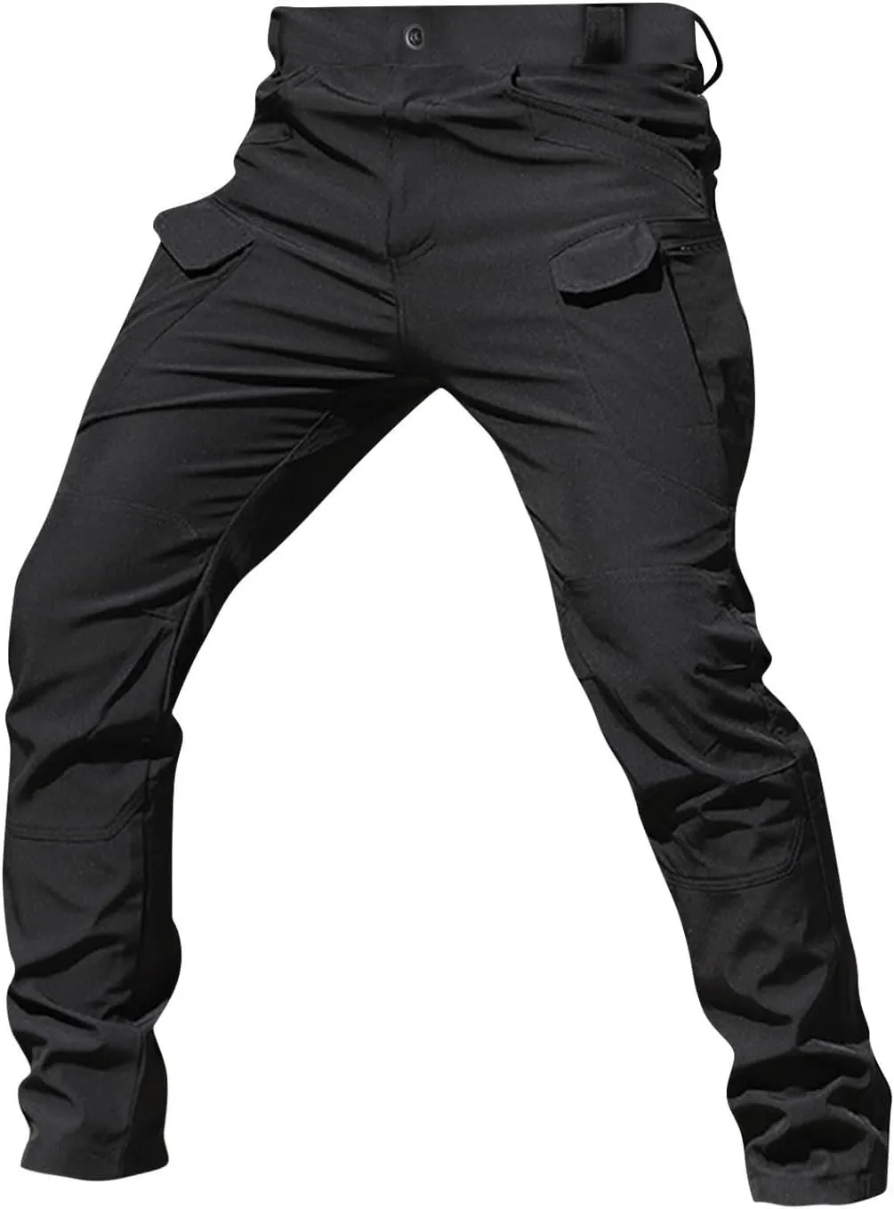 Cargo Pants for Men Stretch Button Waist Tactical Pants Relaxed Fit Lightweight Tapered Sweatpants with Pockets