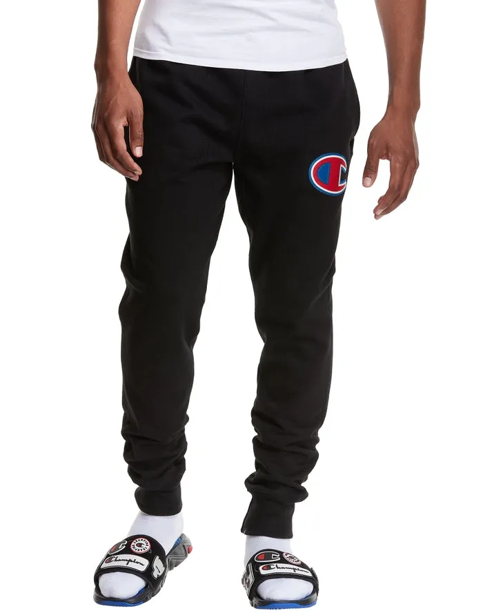 CHAMPION REVERSE WEAVE SCRIPT JOGGER PANTS /  men’s -BLACK RED