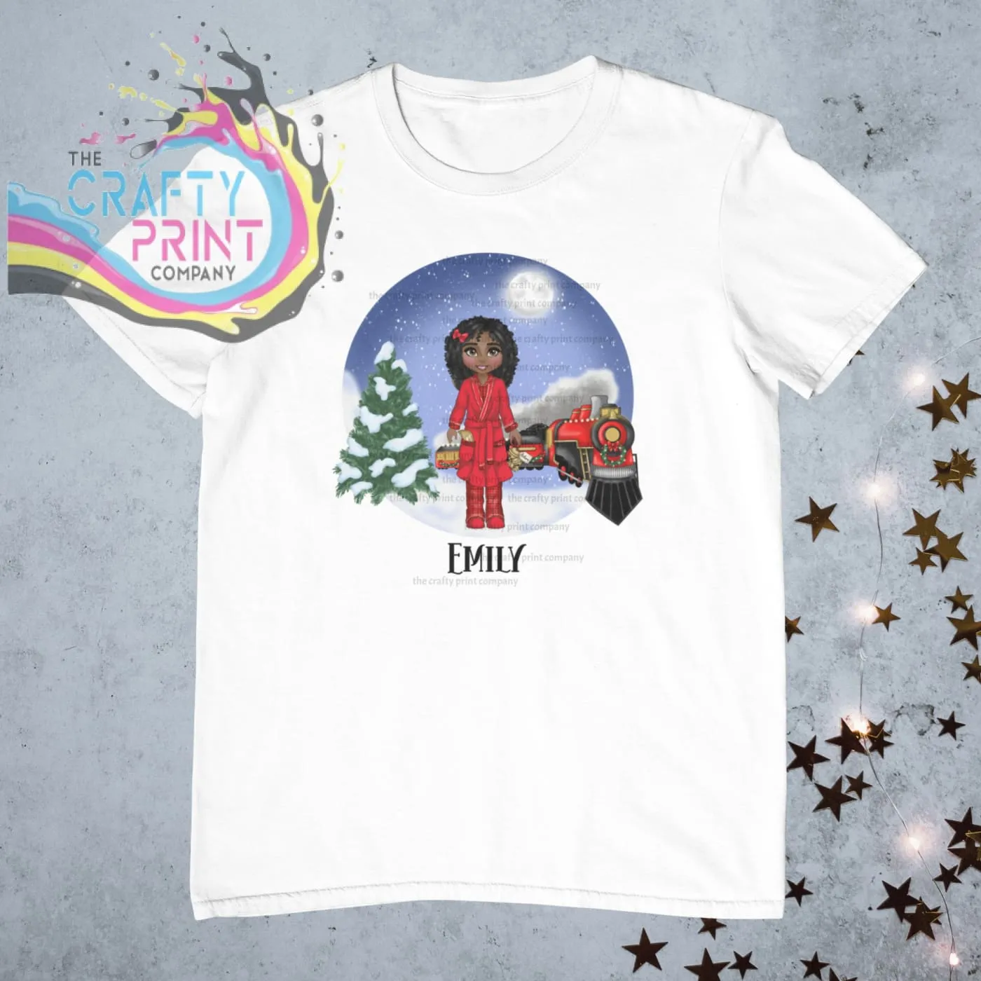 Christmas Express Train Girl Personalised Children's T-shirt