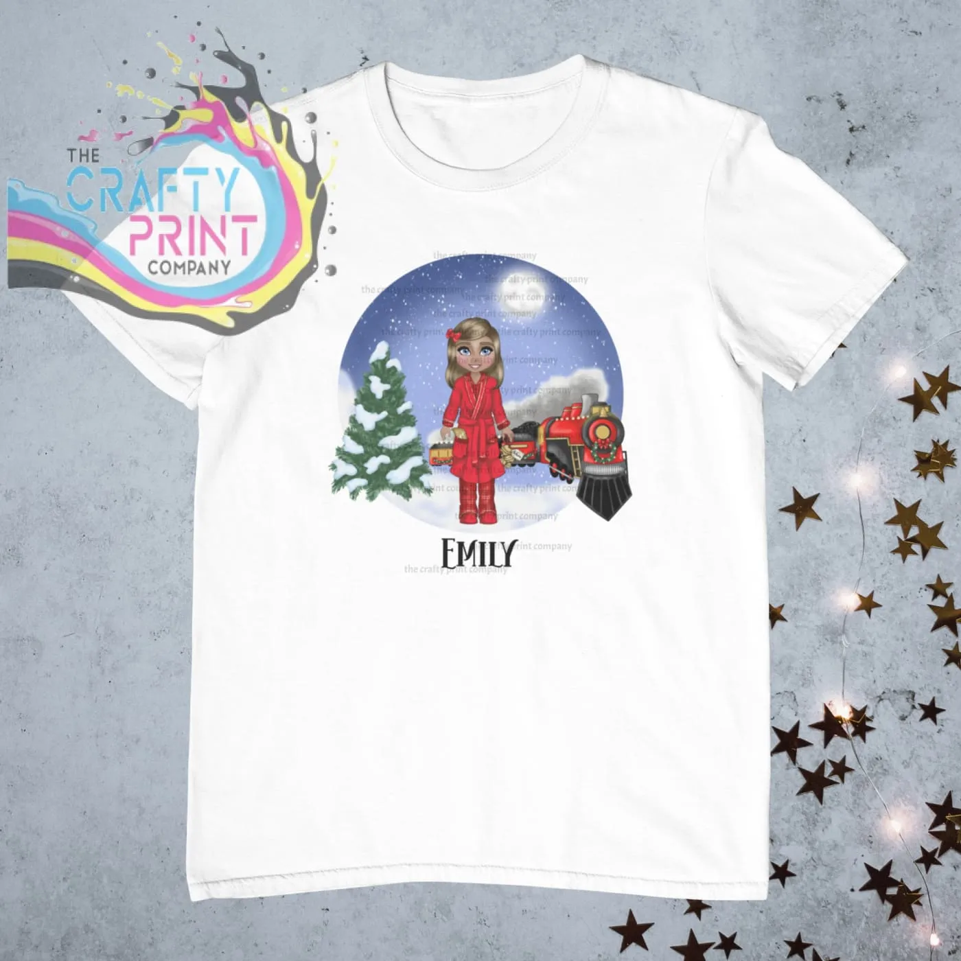Christmas Express Train Girl Personalised Children's T-shirt
