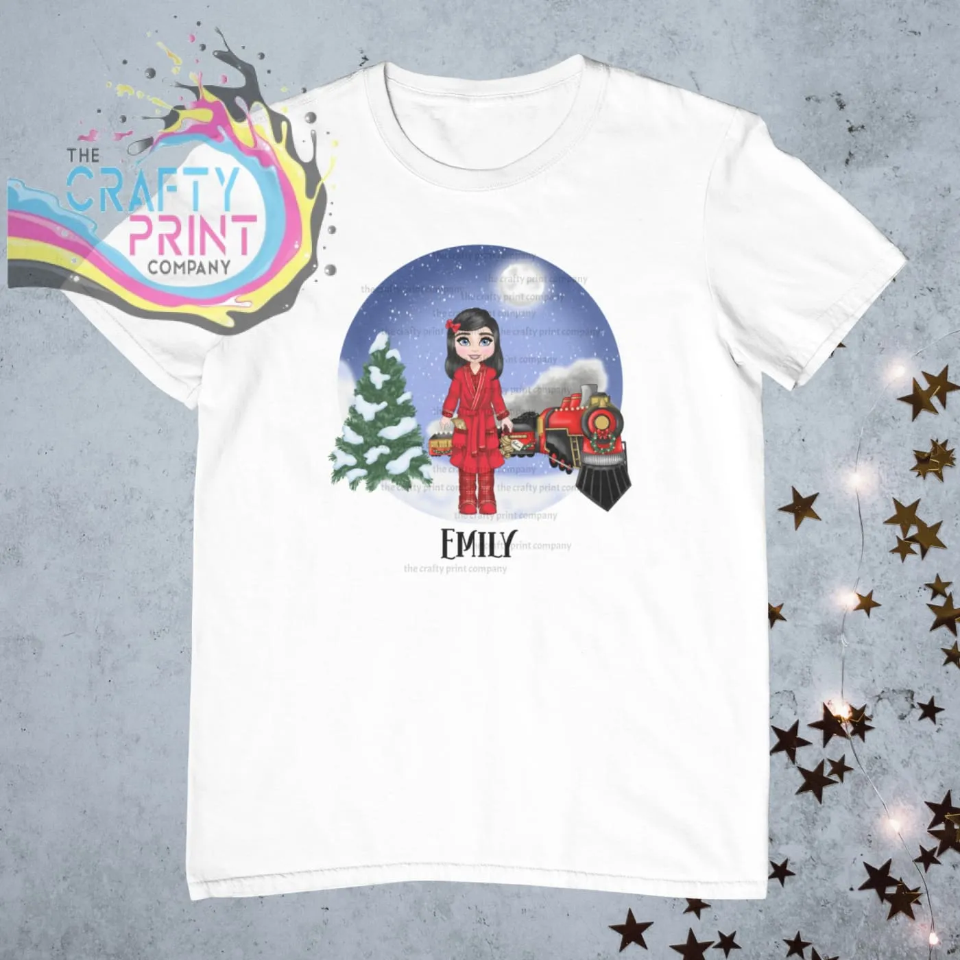 Christmas Express Train Girl Personalised Children's T-shirt