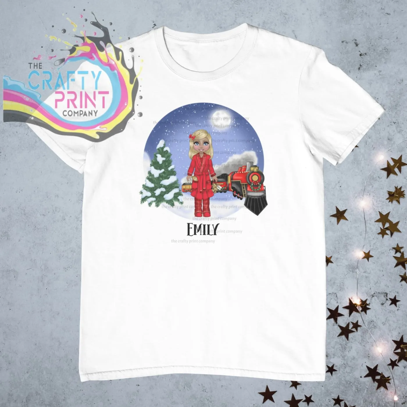 Christmas Express Train Girl Personalised Children's T-shirt