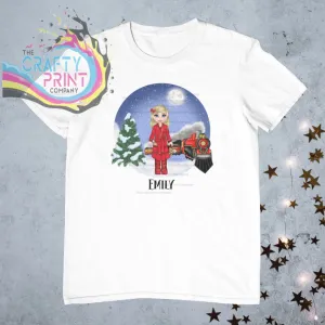 Christmas Express Train Girl Personalised Children's T-shirt