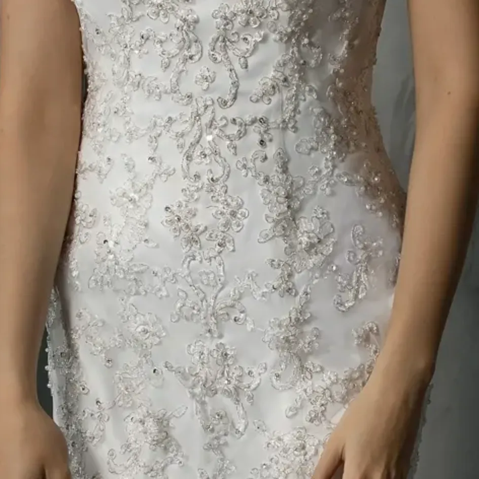 Classic Strapless Heavy Beaded Appliqués Mermaid Wedding Dress