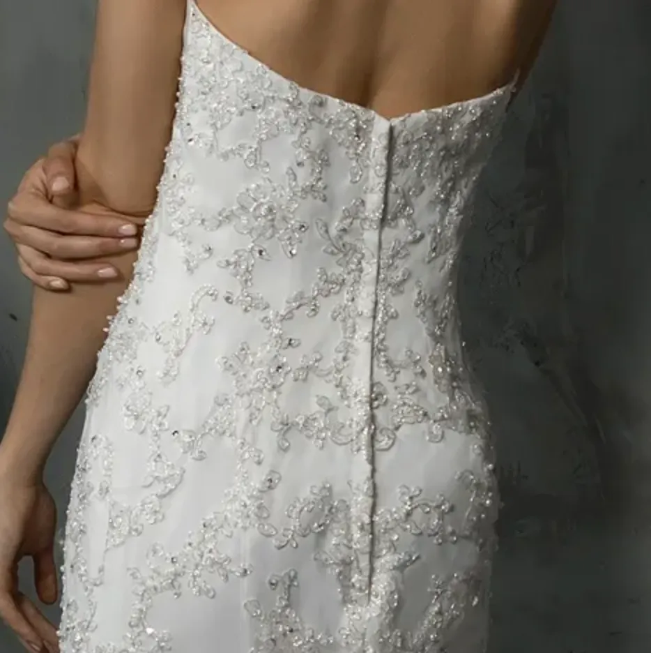 Classic Strapless Heavy Beaded Appliqués Mermaid Wedding Dress