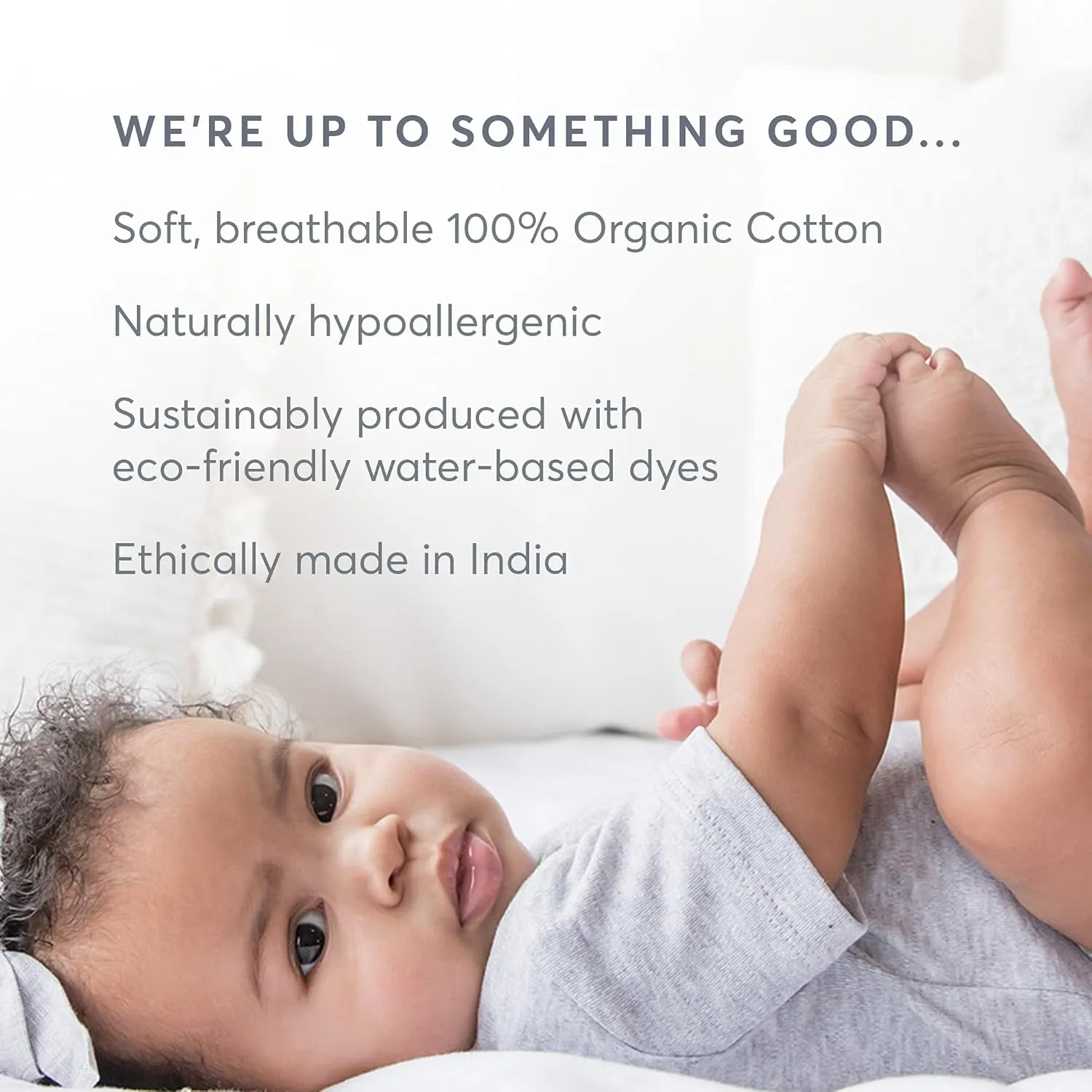 Colored Organics Baby 100% Organic Cotton Newborn Knotted Gown - Infant Indy Kimono Wrap Front Tie Knot with Mitten Cuffs