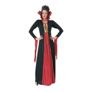 Costume femme vampire robe noire et rouge