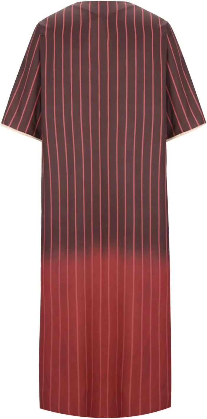 Ctreela Mens Muslim Thobe Middle East Saudi Arabic Robe Half Sleeve Kaftan Shirt Long Gown Clothes Saudi Ramadan Dress