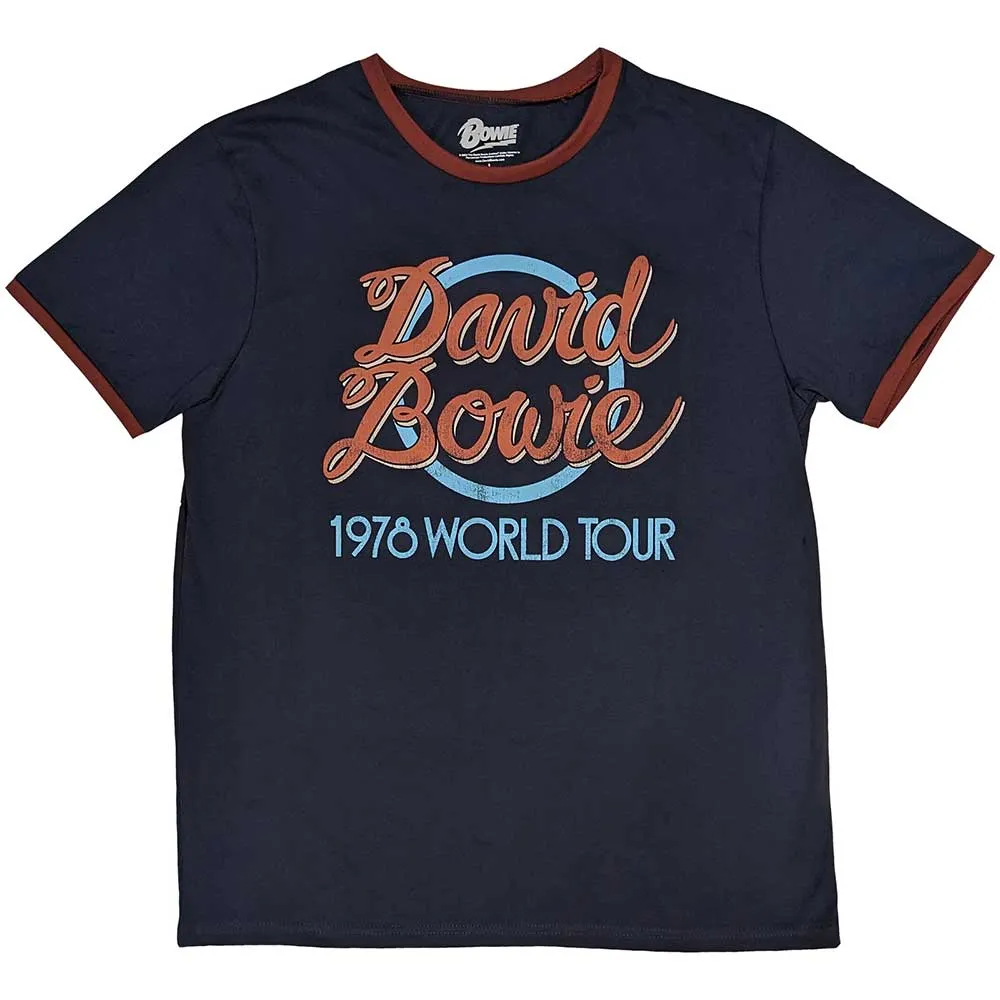 David Bowie Unisex Ringer T-shirt - 1978 World Tour