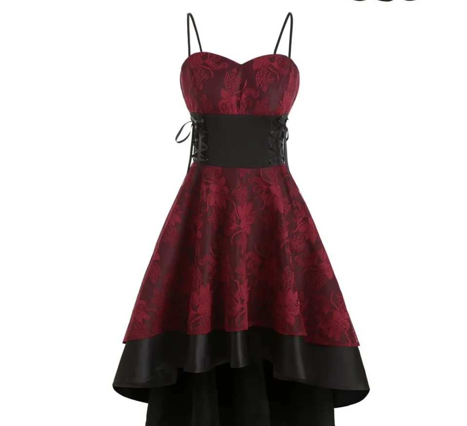 deanwangkt   Plus Size Halloween Dress Women Gothic Front Strappy Bat Print High Waist Mini Cami Dress Sleeveless Casual Dress Femme
