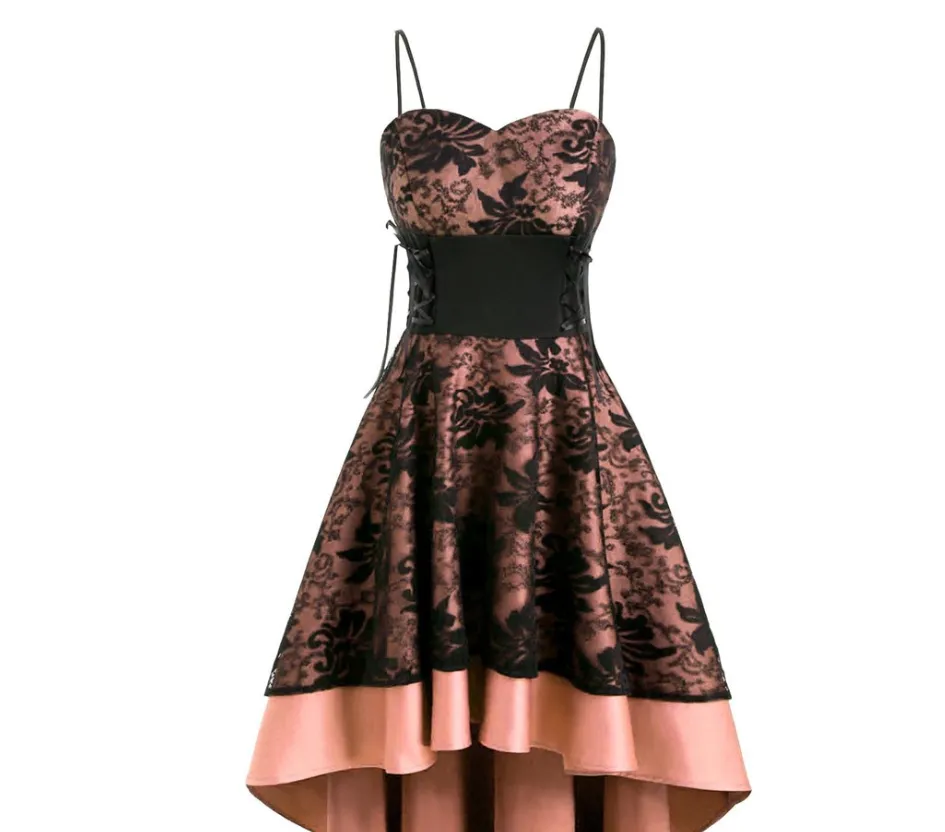 deanwangkt   Plus Size Halloween Dress Women Gothic Front Strappy Bat Print High Waist Mini Cami Dress Sleeveless Casual Dress Femme