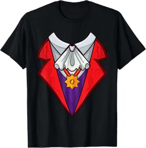 Dracula Vampire Costume Halloween Cosplay Tuxedo Men Kids T-Shirt