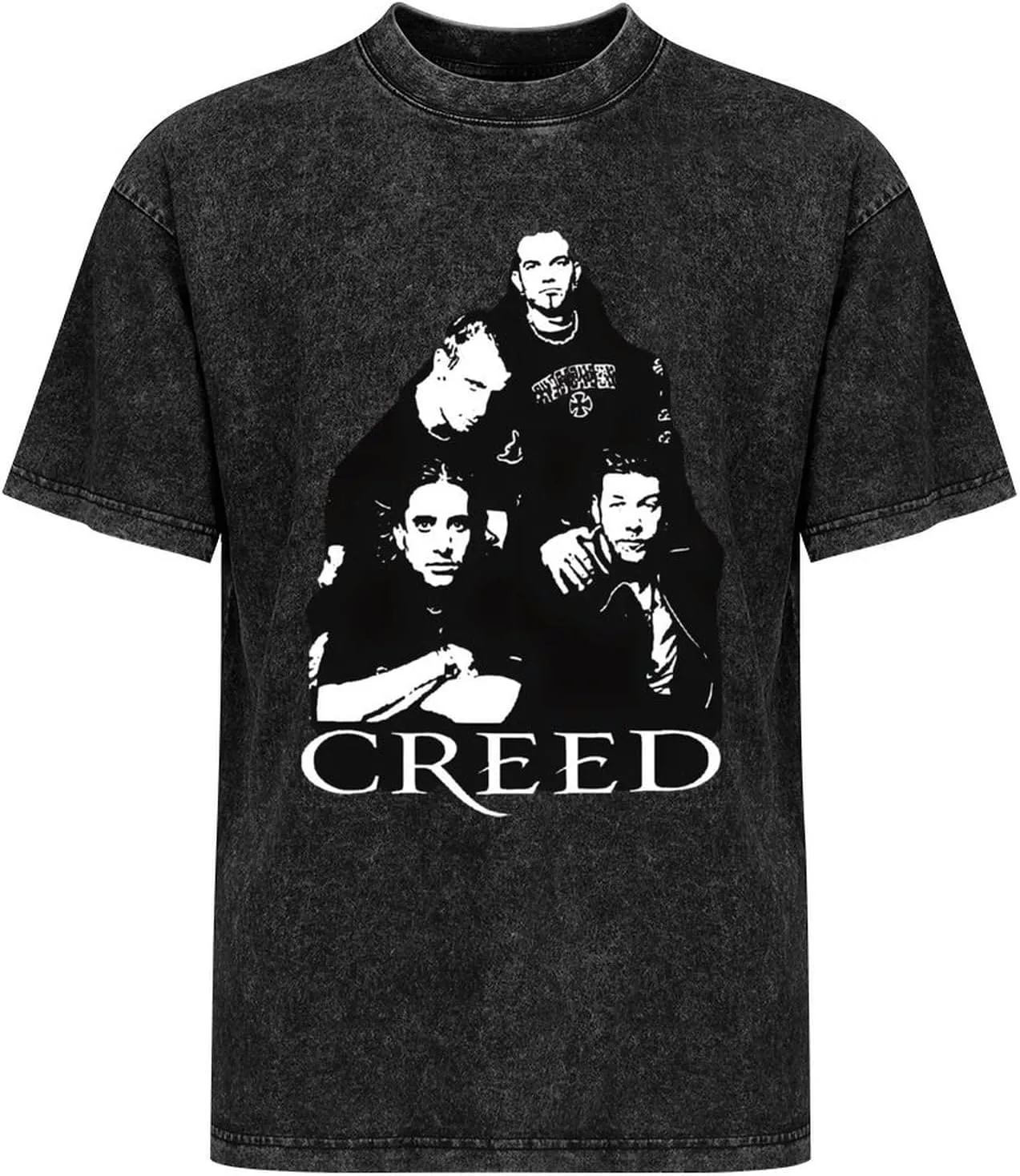 Durable Retro Oversized Cotton T-Shirts Cool Edgy Crew Neck Short Sleeve