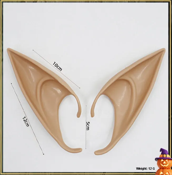 Elf Ear Latex Anime Dress Up Costume Fairy Ears Soft Pointed Ears Cosplay Halloween Anime Party Vampire Ears