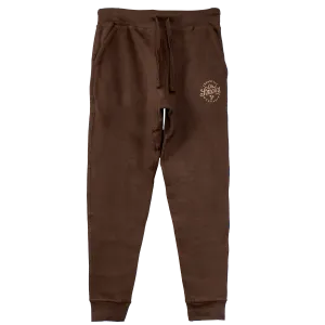 EMBROIDERED FLEECE JOGGERS - CHESTNUT