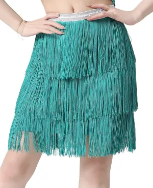 Fringe Latin Dance Salsa Tango Ballroom Tassel Women's Halloween Cowgirl Rave Skirt