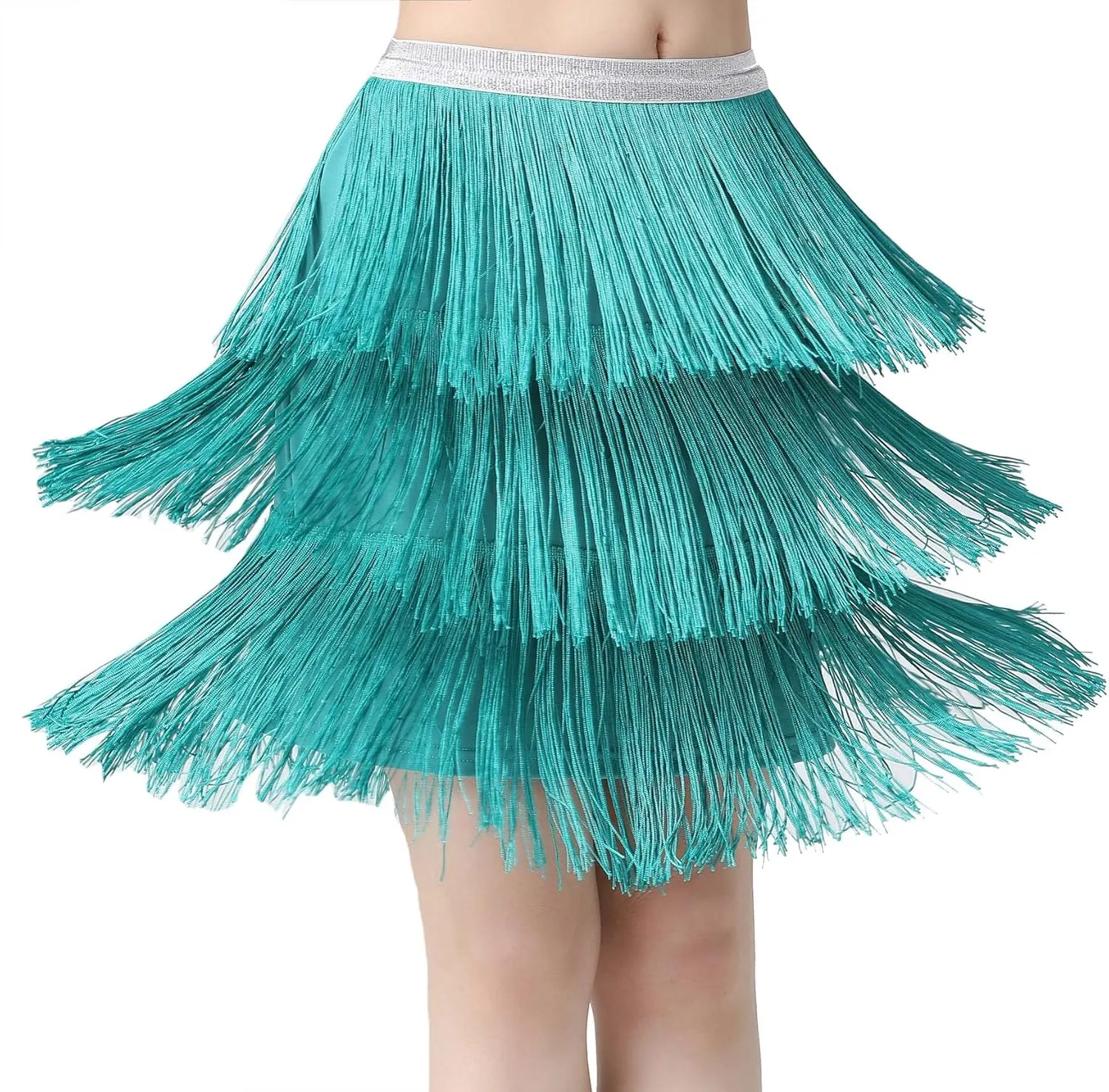 Fringe Latin Dance Salsa Tango Ballroom Tassel Women's Halloween Cowgirl Rave Skirt