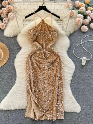 Glittering Gala Dazzling Sequin Evening Gown