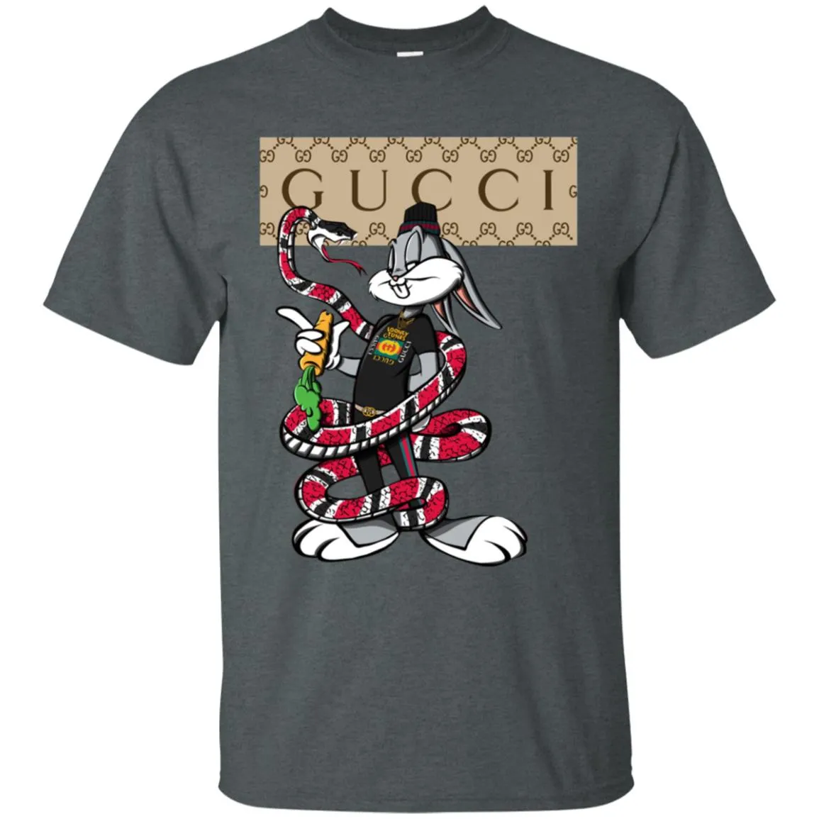 Gucci Rabbit Snake Gift Birthday T-shirt Men Cotton T-Shirt