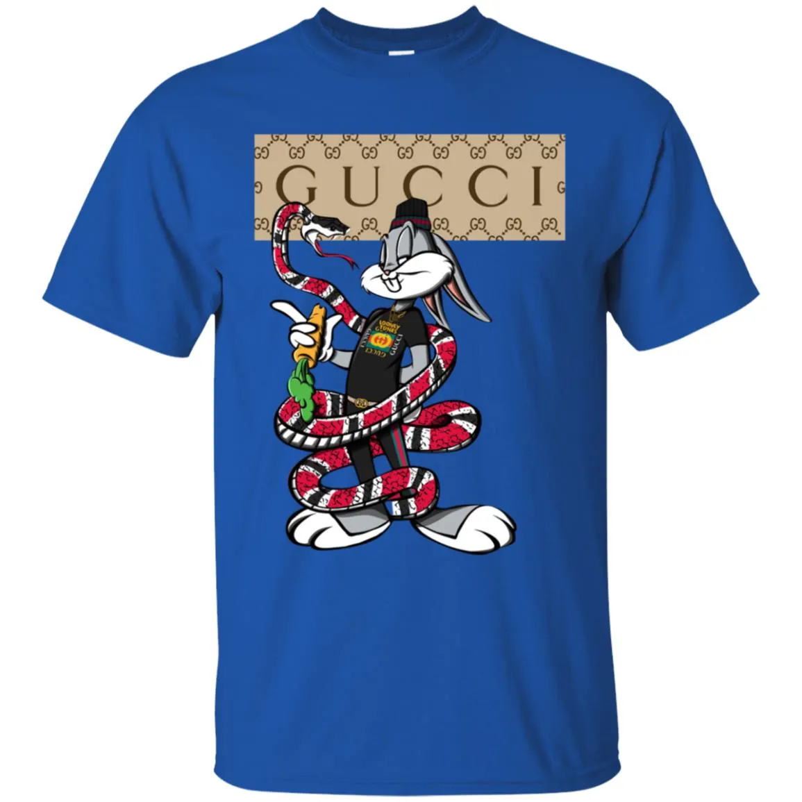 Gucci Rabbit Snake Gift Birthday T-shirt Men Cotton T-Shirt