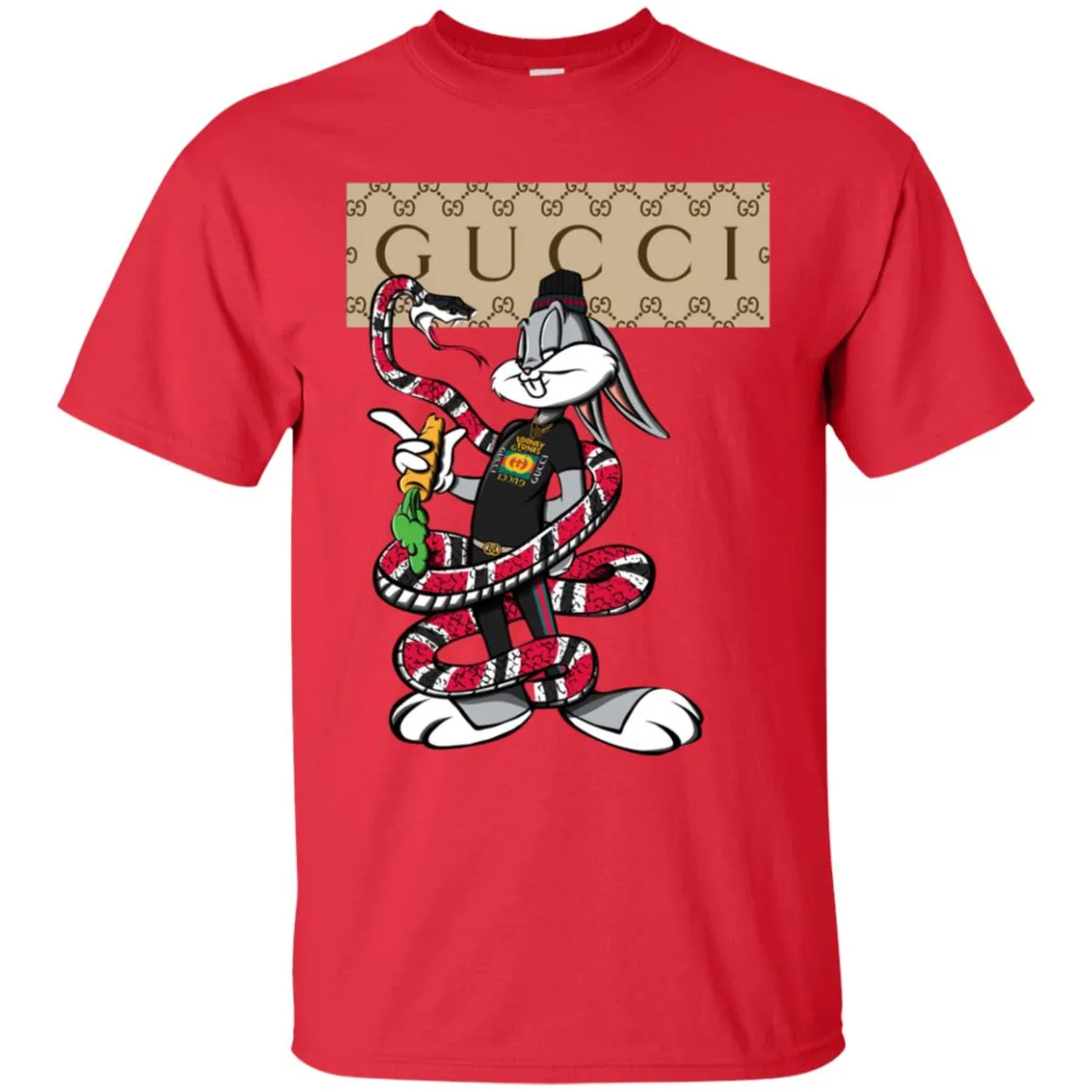 Gucci Rabbit Snake Gift Birthday T-shirt Men Cotton T-Shirt