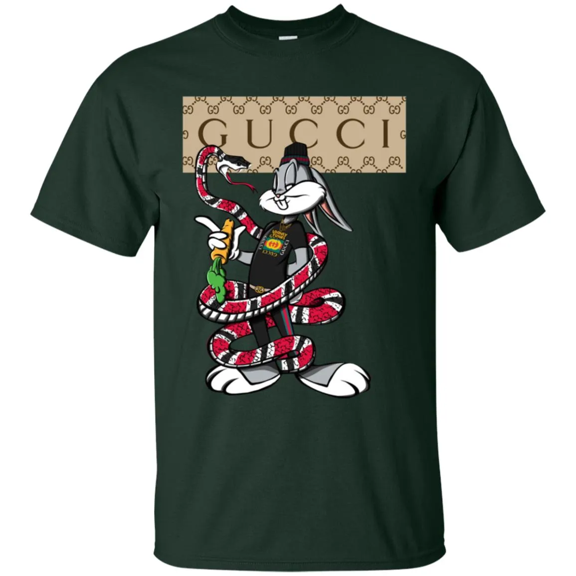 Gucci Rabbit Snake Gift Birthday T-shirt Men Cotton T-Shirt