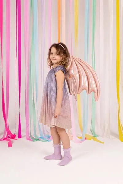 Halloween Pink Holographic Bat Wings Foil Balloon (33 inch)