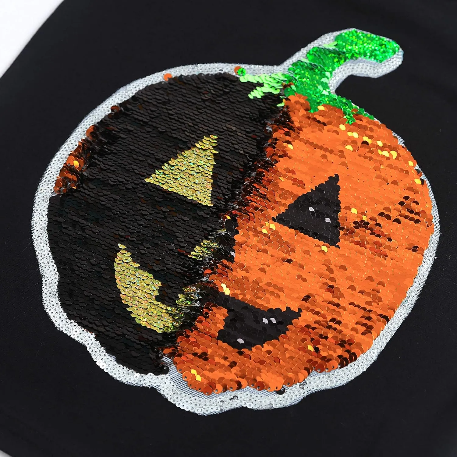 HH Family Halloween Shirts for Kids Flip Sequin Pumpkin Tee Girls Boys T-Shirt Costume
