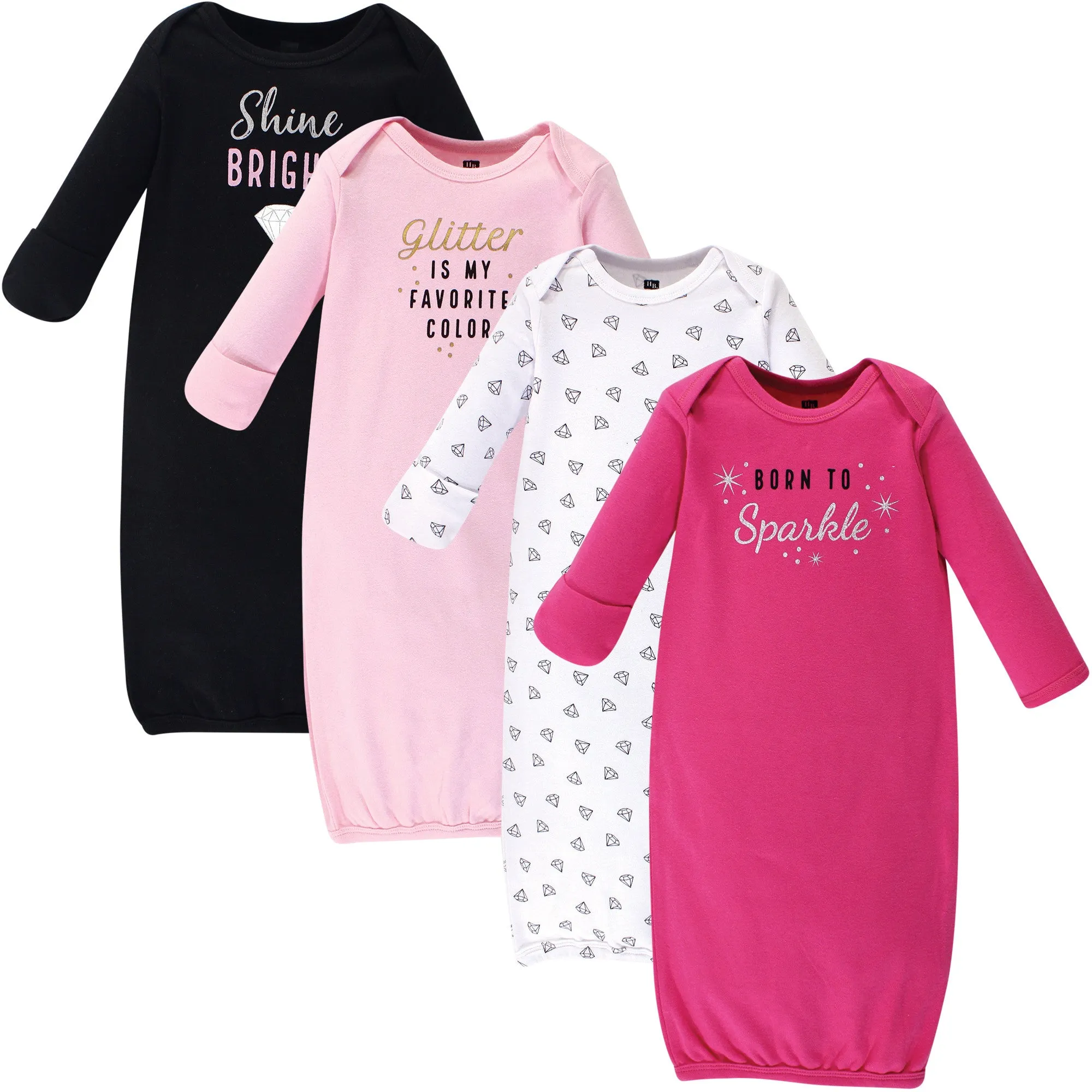 Hudson Baby Cotton Gowns, Sparkle