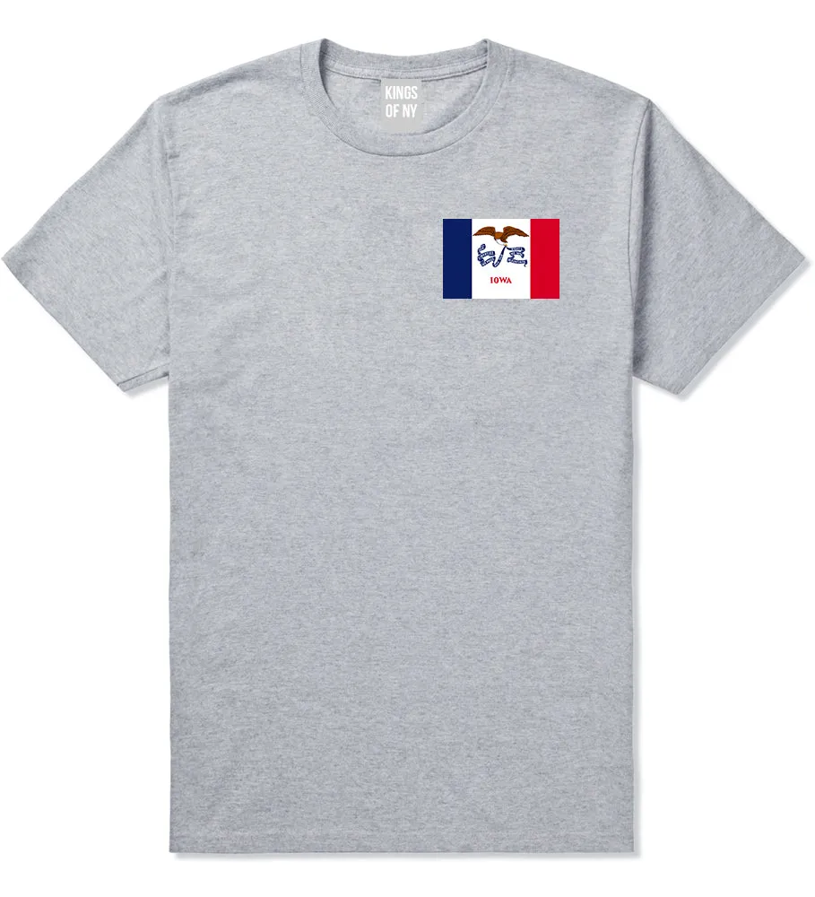 Iowa State Flag IA Chest Mens T-Shirt