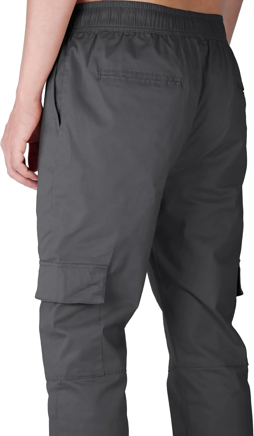 ITALYMORN Khaki Cargo Joggers for Men Elastic Ankle and Waist Casual Chino Hiking Pants Summer