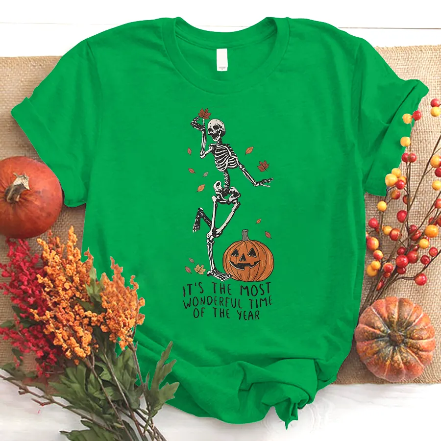 Its The Most Wondrful Time, Halloween Shirt, Witch Shirt, Gift For Halloween, Skeleton Fall Halloween T-Shirt